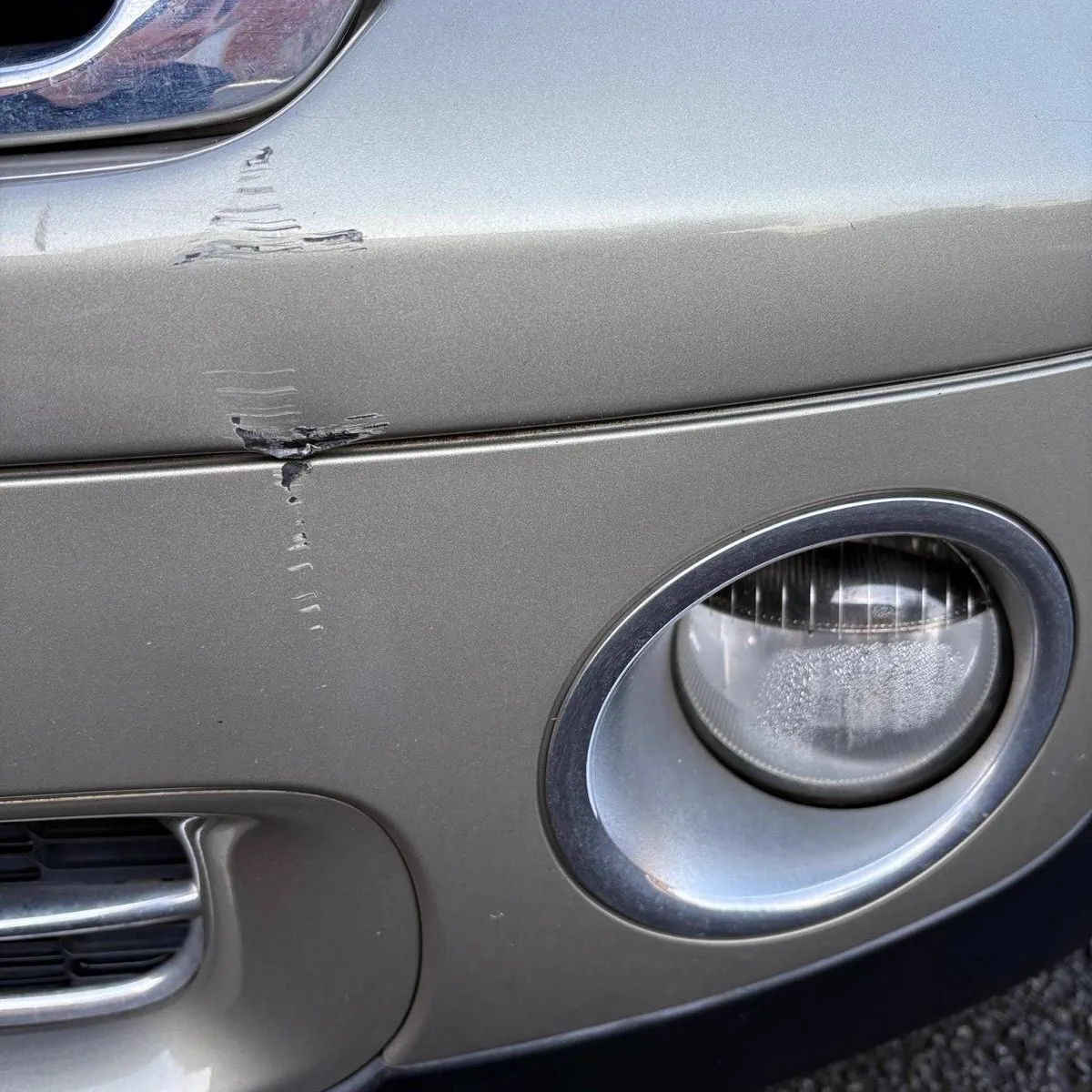 Mini front bumper repair before repair